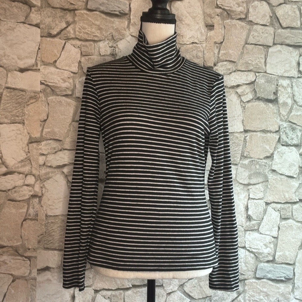 Attention Black and White Striped Top